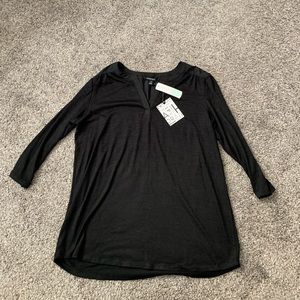 41 Hawthorn Tulla Mixed Material Knit Top Black size XL NWT